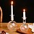 baratos Velas e Suportes de Vela-castiçal redondo de cristal transparente - intensificador de atmosfera de jantar à luz de velas em estilo europeu, perfeito para decoração festiva e ambiente!