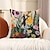 cheap Floral &amp; Plants Style-Colorful Paint Floral Velvet Pillow Cover Tropical Forest Spring and Summer Vibes 16/18/20 Inch