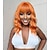 cheap Synthetic Trendy Wigs-Synthetic Wig Uniforms Career Costumes Princess Curly Wavy Middle Part With Bangs Machine Made Wig 14 inch Orange Synthetic Hair Women&#039;s Cosplay Party Fashion Orange