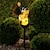 economico Luci per sculture e paesaggi-energia solare colibrì gufo simulazione dinosauro paesaggio animale lampada da giardino prato lampada da terra inserita cortile ape lampada in resina decorazione del partito di festa lampada 1pc
