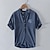 preiswerte Baumwoll-Leinenhemd-Herren Hemd leinenhemd Lässiges Hemd Baumwoll-Shirt Weiß Marineblau Leicht Blau Kurzarm Schildkröte Stehkragen Sommer Strasse Hawaiianisch Bekleidung