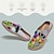 cheap Graphic Print Shoes-Women&#039;s Flats Slippers Slip-Ons Print Shoes Canvas Shoes Daily Vacation Travel Floral Contrast Color Flowers Buckle Flat Heel Round Toe Vacation Casual Comfort Canvas Loafer Buckle Colorful