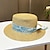 economico Fascinator-fascinators berretto Copricapo Acrilico / cotone Paglia Cappello di paglia Cappello da sole Per eventi Spiaggia Elegante Semplice Con Nastri Colore Puro Copricapo Copricapo