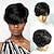 cheap Human Hair Capless Wigs-Pixie Cut Wig for Black Women Short Human Hair Wigs None Lace Front Wig Short Layered Wigs with Bangs for Daily Wear Natural Color