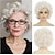 preiswerte ältere Perücke-kurze Bob-Pixie-Perücken für Frauen, weißer Bob-Schnitt, glattes Haar, synthetische Halloween-Cosplay-Ersatzperücke, Silber, Weiß, Schwarz