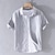 billige Bomuldslinnedskjorte-Herre Skjorte linned skjorte Casual skjorte Bomuldsskjorte Hvid Himmelblå Kakifarvet Kortærmet Vanlig Aftæpning Sommer Gade Hawaiiansk Tøj Knap ned