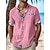 cheap Cotton Linen Shirt-Men&#039;s Linen Shirt Casual Shirt Summer Shirt Beach Shirt Black White Pink Short Sleeve Plain Lapel Spring &amp; Summer Hawaiian Holiday Clothing Apparel Front Pocket