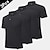 cheap Classic Polo-Multi Packs 3pcs Men&#039;s Lapel Short Sleeves Black Button Up Polos Golf Shirt Golf Polo Plain Daily Wear Vacation Polyester Spring &amp; Summer