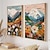 levne Abstraktní malby-olejomalba ručně malovaná nástěnná malba abstraktní krajina 2 ks sady malba na plátno bytové dekorace dekorace s rámem připravené k zavěšení