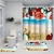 abordables Cortinas de ducha-Juego de 4 cortinas de ducha con diseño de flores para baño, decoración moderna para el hogar, con alfombrilla de baño en forma de U y tapa de inodoro y 12 ganchos.