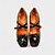 זול נעלי וינטג&amp;#39; לנשים-בגדי ריקוד נשים עקבים משאבות רטרו נעליים בעבודת יד נעלי וינטג&#039; חתונה מפלגה פרחוני פרח חסום את העקב עקב פנטזיה בוהן עגולה אלגנטית וינטאג&#039; עור רצועת T חום