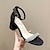 cheap Women&#039;s Sandals-Women&#039;s Sandals Retro Comfort Shoes Buckle Stiletto Round Toe Vintage Fashion Sexy Walking Rubber Buckle Almond Black Silver
