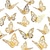 abordables Autocollants muraux-12 pièces décorations papillon dorées - art mural 3D pour les fêtes, l&#039;artisanat et les baby showers - autocollants faciles à appliquer pour une décoration belle et élégante