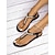 billige Sandaler til kvinner-Dame Flate sko Lace Up Sandaler Strappy Sandaler Bohem Daglig Imitasjonsperle Flat hæl Rund Tå Ferie Mote Sexy PU Ankel Stropp Svart