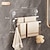 cheap Bathroom Gadgets-Bathroom Towel Bar, No Drill Hand Towel Holder with 5 Sliding Hooks, Wall Mounted Towel Bar for Shower Bathroom Kitchen Door
