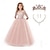 Недорогие Платья-детское платье для маленьких девочек с короной, ожерельем, зажимом для ушей, комплект из 3 предметов, цветочное кружево, вечерние, свадебные, вечерние, принцесса макси, свинг-сетчатое платье с