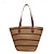 cheap Handbag &amp; Totes-Women&#039;s Shoulder Bag Beach Bag Straw Bag Straw Holiday Beach Large Capacity Lightweight Geometric Brown Khaki