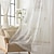billige Gjennomsiktige gardiner-ett panel moderne minimalistisk stil vertikal stripet imitert lin gardin stue soverom spisestue semi transparent vindusskjerm