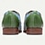 abordables Zapatos Oxford de hombre-Zapatos de vestir para hombre, verde oliva, azul, a rayas, cuero brogue, piel de vaca italiana de plena flor, antideslizantes, con cordones