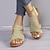 cheap Women&#039;s Sandals-Women&#039;s Sandals Wedge Sandals Daily Imitation Pearl Hidden Heel Open Toe Casual Faux Leather Loafer Yellow Gold