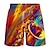 levne Pánské šortky s potiskem-pánské barevné teplákové šortky plážové šortky froté šortky stahovací šňůrka v pase 3D potisk gradient prodyšné měkké krátké denní oblečení streetwear