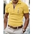 cheap Zip Polo Shirt-Men&#039;s Waffle Polo Shirt Zip Polo Casual Holiday Lapel Quarter Zip Short Sleeve Fashion Basic Plain Quarter Zip Summer Regular Fit White Yellow Navy Blue Green Waffle Polo Shirt