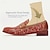 رخيصةأون أحذية سليب أون وأحذية مفتوحة للرجال-حذاء بدون كعب للرجال مصنوع من جلد النبيذ ومطرز بالزهور