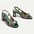 billige Højhælede sko til kvinder-Dame Hæle Sandaler Vintage sko Fest Rosette Blokhæl Fantasy hæl Hæl Med Enkelt Strop Kigge Tå Elegant Årgang Læder Grøn