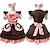 billiga Lolitaklänningar-Lolita Prinsessan Lolita Tjänsteflicka Uniform Lolita Klänningar Cosplay-kostym Dam Japanska Cosplay-kostymer Rosa Lappverk Kortärmad