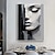 voordelige Schilderijen van mensen-canvas kunst schilderij abstracte vrouwen figuur handgeschilderde zwart-wit figuur muur kunst foto home decor meisje gezicht meisjeskamer home decor uitgerekt frame klaar om op te hangen