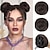 baratos Puxos-Pãezinhos espaciais peças de cabelo clipe de garra em coque de cabelo mini coque elásticos de cabelo extensão para mulheres meninas marrom escuro