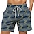 abordables Shorts imprimés pour hommes-Short de bain pour hommes à rayures, short hawaïen, maillot de bain, cordon de serrage avec doublure en maille, taille élastique, court, vacances, plage, streetwear