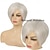 Недорогие старший парик-Короткие парики боб пикси для женщин, белый парик с прямыми волосами, синтетический парик для косплея на Хэллоуин, серебристый, белый, черный