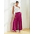 Χαμηλού Κόστους γυναικείο παντελόνι-γυναικείο παντελόνι φαρδύ μπορντό σατέν τσέπη casual κομψό χαλαρό παντελόνι άνοιξη καλοκαίρι