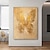 olcso Állatos festmények-kézzel festett arany pillangó festmény arany absztrakt eredeti nagy festmények vászonra textúra fal kép lakberendezés nappaliba keret nélkül