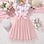 cheap Dresses-Kids Girls&#039; Dress Floral Flower Sleeveless School Casual Patchwork Fashion Daily Polyester Above Knee Casual Dress Tulle Dress Summer 7-13 Years Pink