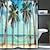 Недорогие Душевая занавеска-Пляжная декоративная занавеска для душа с крючками, декор для ванной комнаты, водонепроницаемая тканевая занавеска для душа, набор с 12 пластиковыми крючками в упаковке
