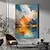 abordables Pinturas de paisajes-Paisaje abstracto de montaña colorido hecho a mano, naturaleza, amanecer, vista nublada, paisaje, arte de pared, decoración del hogar para sala de estar, sin marco