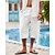 economico pantaloncini di lino-Per uomo Pantaloncini di lino Pantaloncini estivi Pantaloncini da spiaggia Tasche A cordoncino Vita elastica Liscio Comfort Traspirante Polpaccio Per eventi Da mare Spiaggia Hawaiano Boho Cáqui