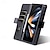 abordables Coques Samsung-téléphone Coque Pour Samsung Galaxy Z Fold 5 Z Fold 4 Z Fold 3 Portefeuille Protection complète du corps Béquille Fente pour carte Rétro PC faux cuir