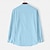 abordables camisas de lino para hombre-Hombre Poliéster Lino Camisa camisa de lino Hoja Estampados Estampado Manga Larga Escote Chino Azul Piscina Camisa Exterior Calle Casual