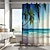 cheap Shower Curtains-Beach Seawater Coconut Tree Landscape Print Shower Curtain With Hook Modern Polyester Machined Waterproof Bathroom