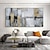 cheap Abstract Paintings-Handmade Oil Painting Canvas Wall Art Decoration Modern Abstract Texture Black White and Gold for Living Room Home Decor Rolled Frameless Unstretched Painting