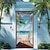 זול כיסויי דלתות-כיסויי דלת חוף טירת החוף ציור קיר דקור דלת שטיח דלת רקע וילון קישוט דלת באנר נשלף לדלת כניסה מקורה חיצונית בית חדר קישוט ציוד עיצוב חווה