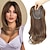 ieftine Breton-Topper de păr de 14 inci, lung, stratificat, pentru femei, perucă de păr sintetică, pentru femei cu păr subțire, wiglets din fibre maro deschis, pentru femei, cu breton