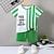 cheap Sets-2 Pieces Toddler Boys T-shirt &amp; Shorts Outfit Stripe Letter Short Sleeve Side Stripe Set School Fashion Daily Summer 3-7 Years Green