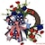 お買い得  独立記念日の飾り付け-愛国的な花輪、アメリカ独立記念日の装飾、赤、白、青の花輪、7月4日の花輪、7月4日玄関の花輪、アメリカ独立記念日の花輪の装飾