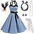 ieftine Anii 1950-rochie de inspirație vintage a anilor 1950 rochie leagăn set accesorii rochie evazată costum femeie vintage cosplay petrecere&amp;amp; eșarfă de mătase a linie a festivalului de seară