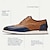 baratos Sapatos Oxford para Homem-Homens Tênis sociais Couro Couro de grão integral italiano Antiderrapante Com Cadarço Marrom / Azul Bloco de cor