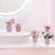 abordables Flores artificiales y floreros-Juego de 5 macetas artificiales de color rosa: elegantes y vibrantes plantas artificiales perfectas para añadir un toque de color a tu espacio.